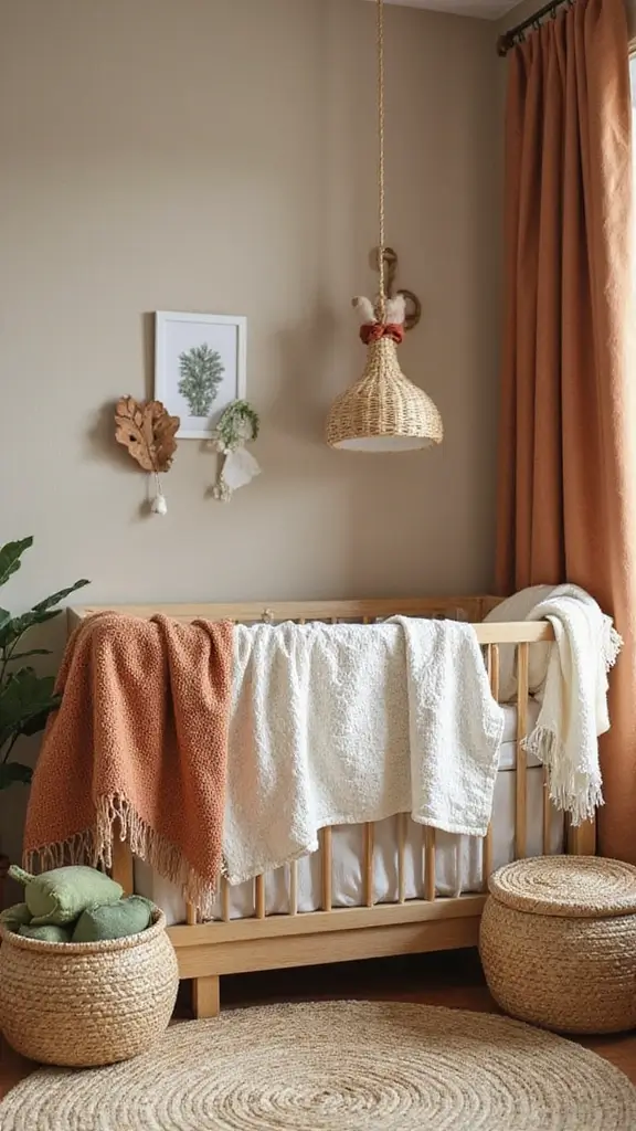 25 Cozy and Affordable Baby Room Inspirations for New Moms - 19. Earthy Tones and Textures