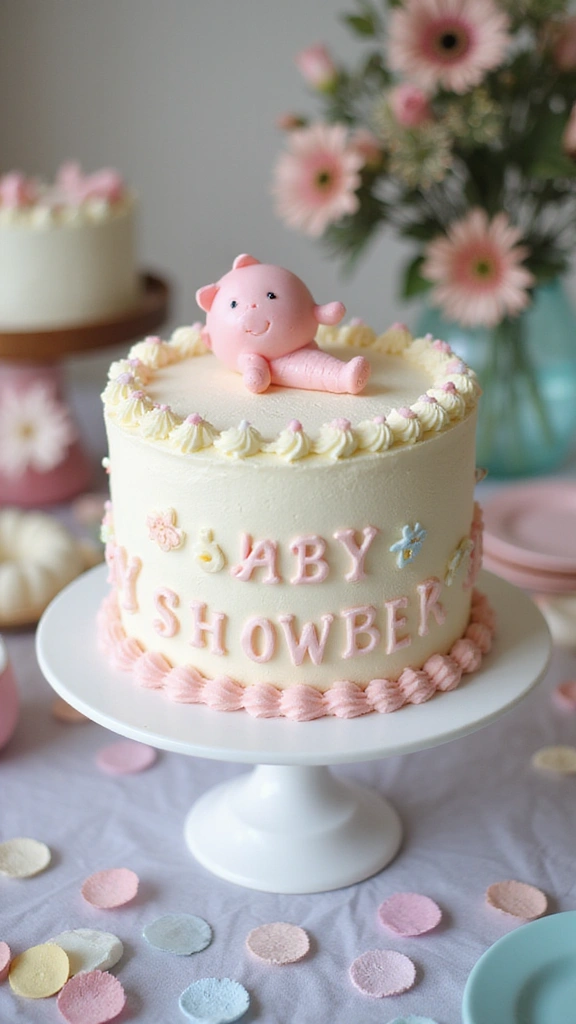 25 Irresistible Baby Shower Food and Drink Recipes That Will Wow Your Guests! - 9. Baby Shower Cake