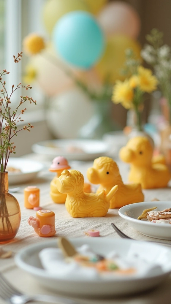 25 Stunning DIY Baby Shower Decorations That Will Leave Guests in Awe! - 16. DIY Table Decorations with Baby Toys