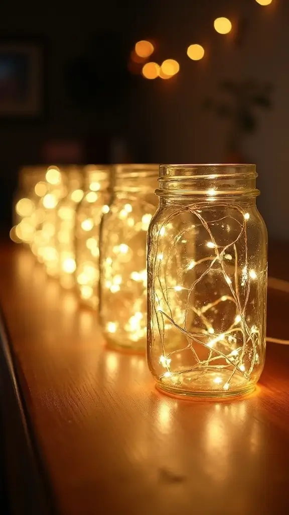 25 Stunning DIY Baby Shower Decorations That Will Leave Guests in Awe! - 7. Twinkling Fairy Light Jars