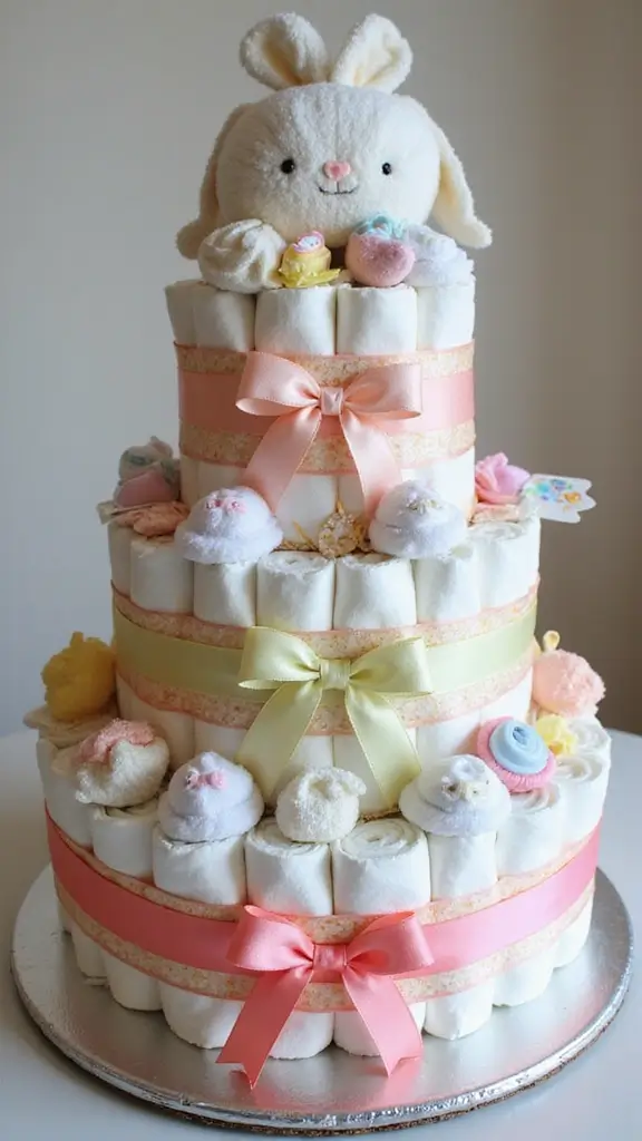 25 Stunning DIY Baby Shower Decorations That Will Leave Guests in Awe! - 8. Creative Diaper Cake