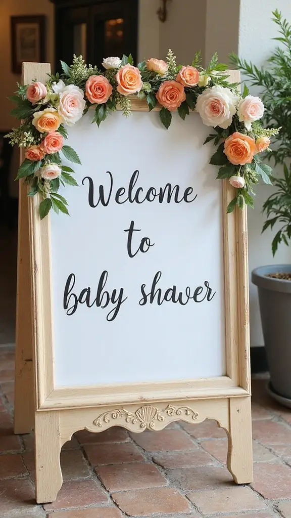 25 Stunning DIY Baby Shower Decorations That Will Leave Guests in Awe! - 9. Baby Shower Welcome Sign