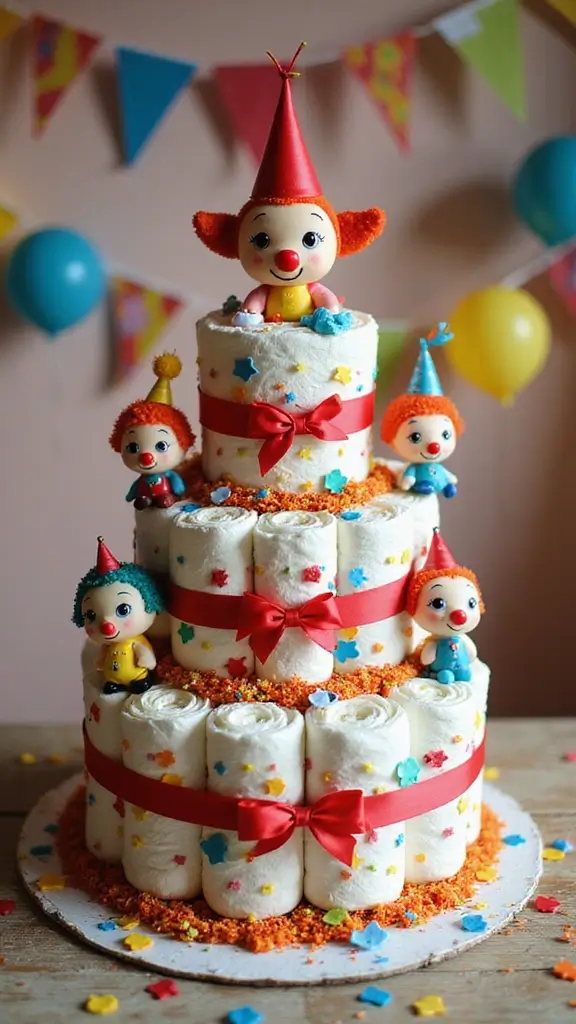25 Thoughtful Diaper Cake Ideas Every Parent Will Adore - 12. Circus Fun