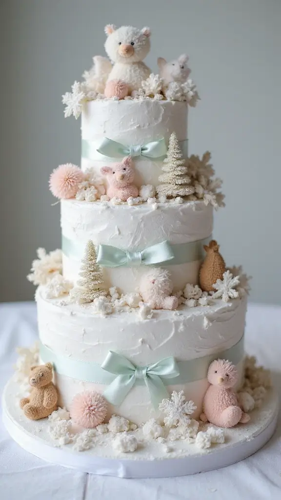 25 Thoughtful Diaper Cake Ideas Every Parent Will Adore - 19. Winter Wonderland