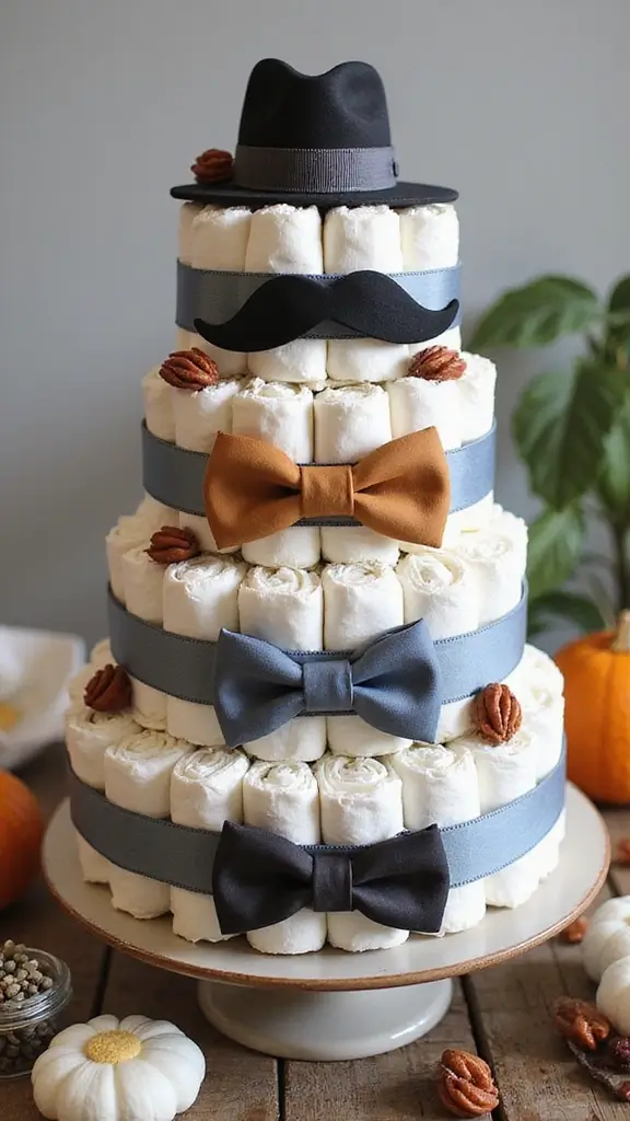 25 Thoughtful Diaper Cake Ideas Every Parent Will Adore - 24. Dapper Dude