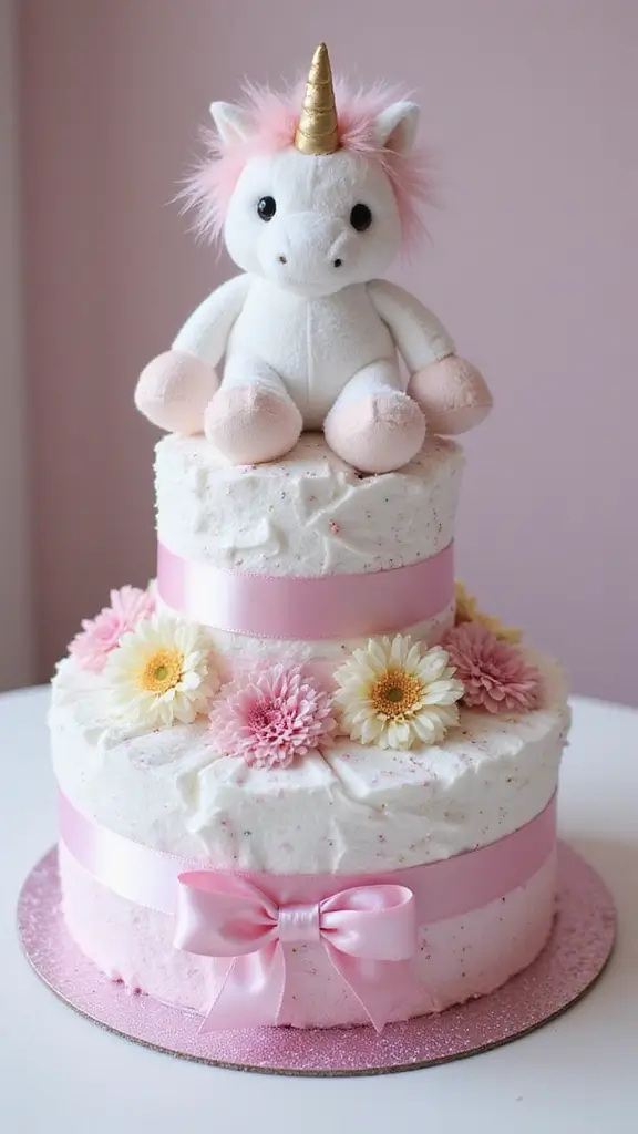 25 Thoughtful Diaper Cake Ideas Every Parent Will Adore - 9. Magical Unicorn
