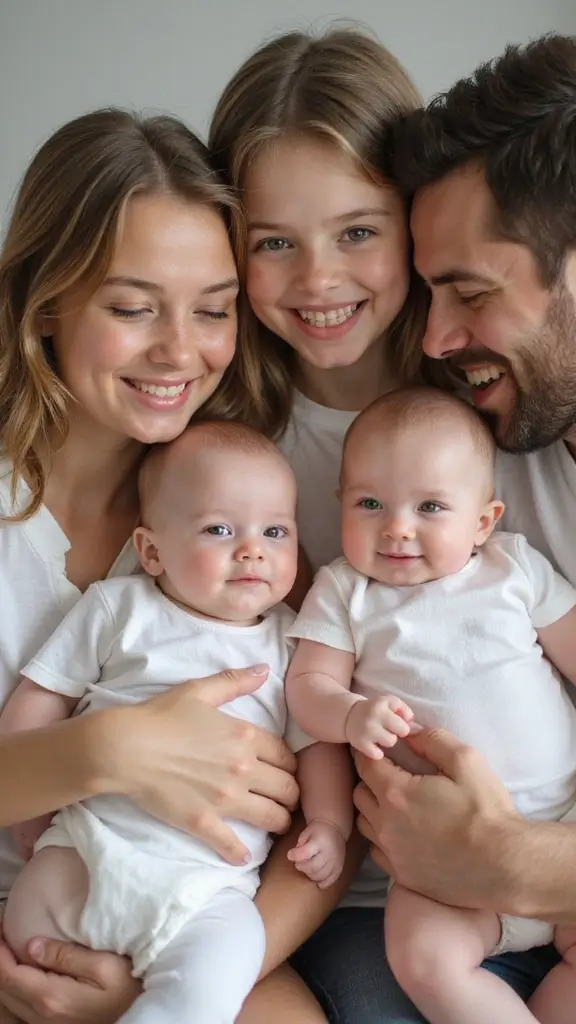 27 Adorable Twin Baby Photos That Melt Hearts - 11. Fun with Family