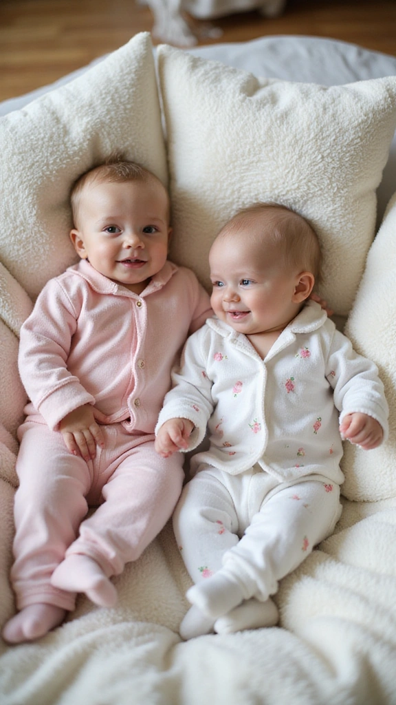 27 Adorable Twin Baby Photos That Melt Hearts - 14. Cozy Pajama Day