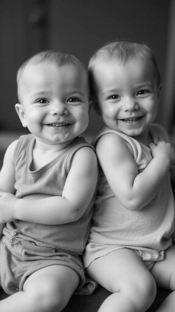 27 Adorable Twin Baby Photos That Melt Hearts - 15. Artistic Black and White Shots