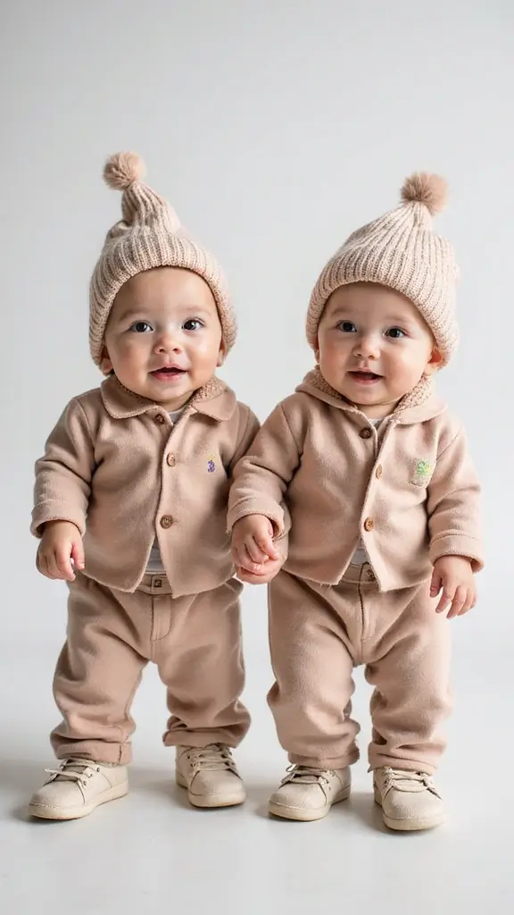 27 Adorable Twin Baby Photos That Melt Hearts - 2. Matching Outfits Galore
