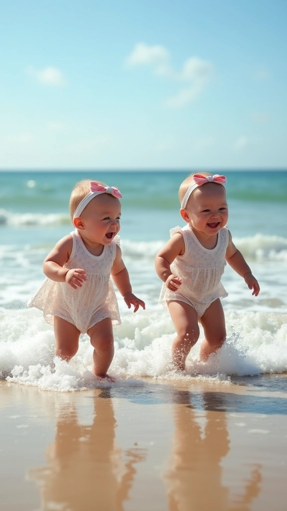 27 Adorable Twin Baby Photos That Melt Hearts - 22. First Family Vacation