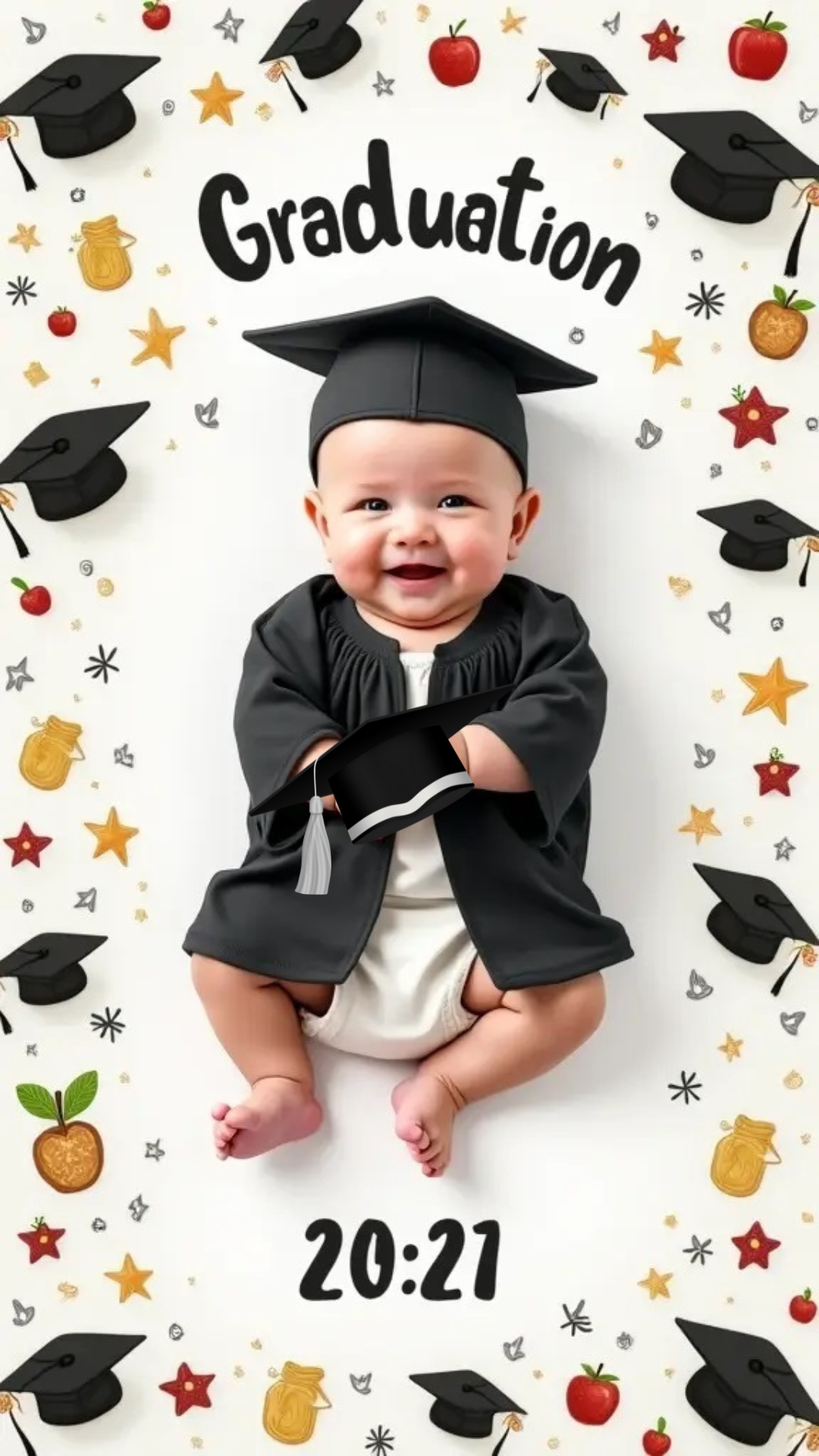 Big brother graduation themed announcement with cap and diploma