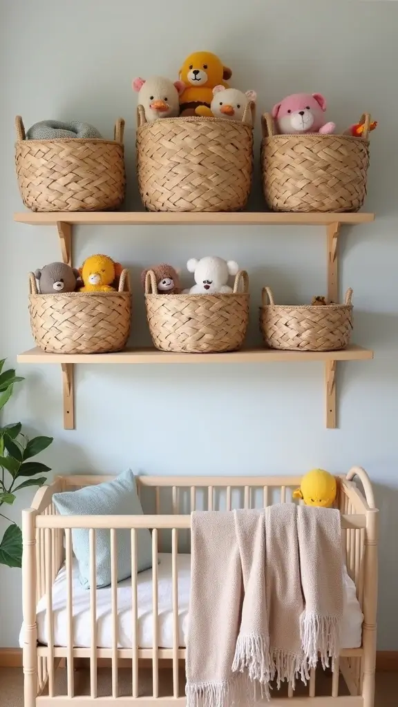 21 Baby Room Design Hacks for Small Spaces - 5. Use Baskets for Easy Organization