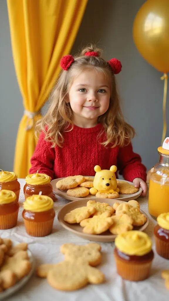 21 Winnie the Pooh Baby Shower Ideas That Are Too Cute - 4. Pooh-Themed Treats Table