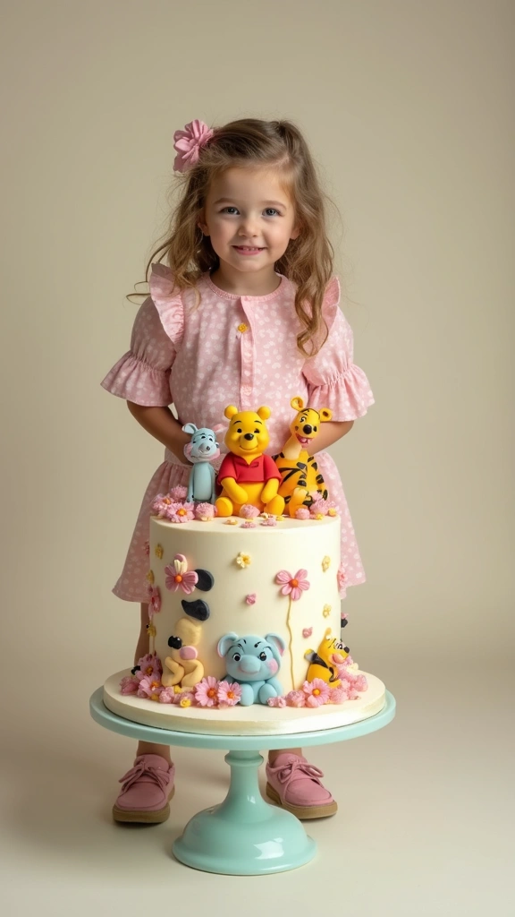 21 Winnie the Pooh Baby Shower Ideas That Are Too Cute - 5. Pooh and Friends Cake