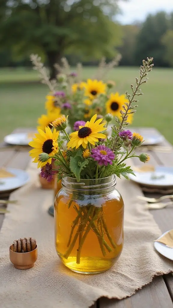 23 Winnie the Pooh Baby Shower Decoration Ideas - 1. Eco-Friendly Honey Pot Centerpieces