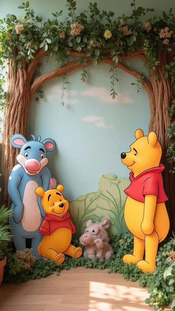 23 Winnie the Pooh Baby Shower Decoration Ideas - 12. Pooh Bear Themed Photo Booth