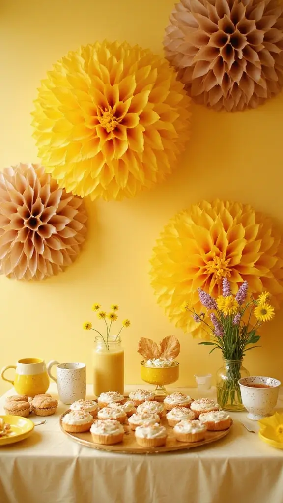 26 Winnie the Pooh Baby Shower DIY Decoration Ideas - 19. Honeycomb Decor Accents