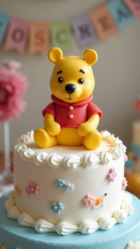 26 Winnie the Pooh Baby Shower DIY Decoration Ideas - 23. Winnie the Pooh Cake Topper