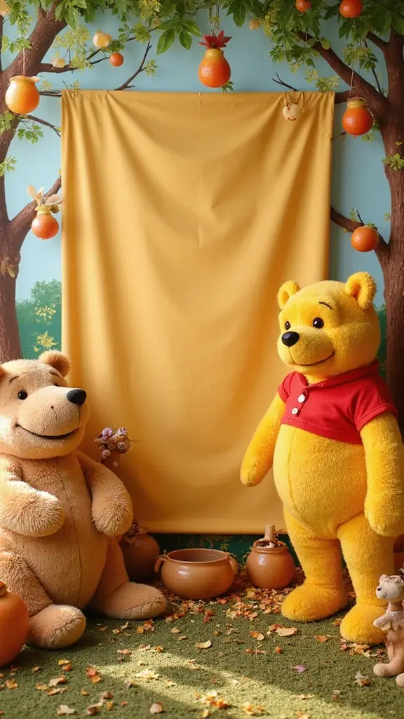 26 Winnie the Pooh Baby Shower DIY Decoration Ideas - 9. Pooh Bear Photo Booth
