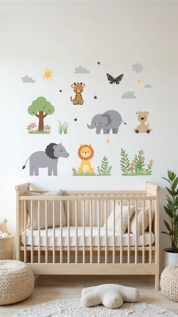 15 Budget-Friendly Baby Room Ideas That Look Expensive - 6. Wall Decals