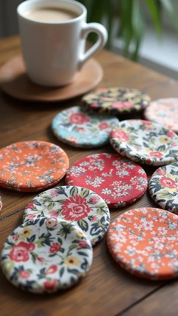 15 DIY Decor Hacks Every Mom Should Try (You Won't Believe #8!) - 4. Fabric Scrap Coasters