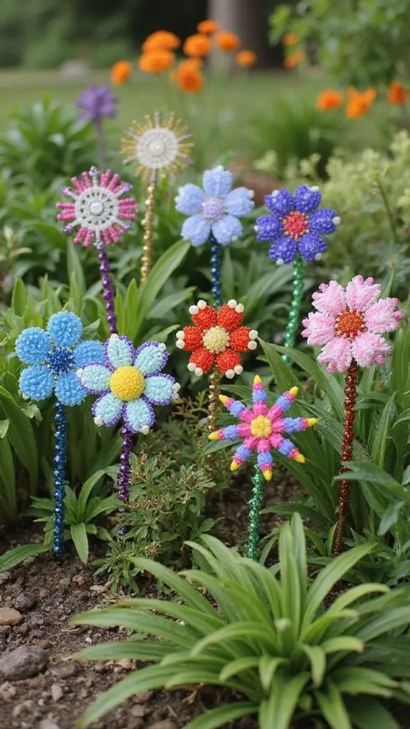 19 Adorable Mother’s Day Crafts with Kids That Will Melt Your Heart! - 9. Beaded Garden Markers