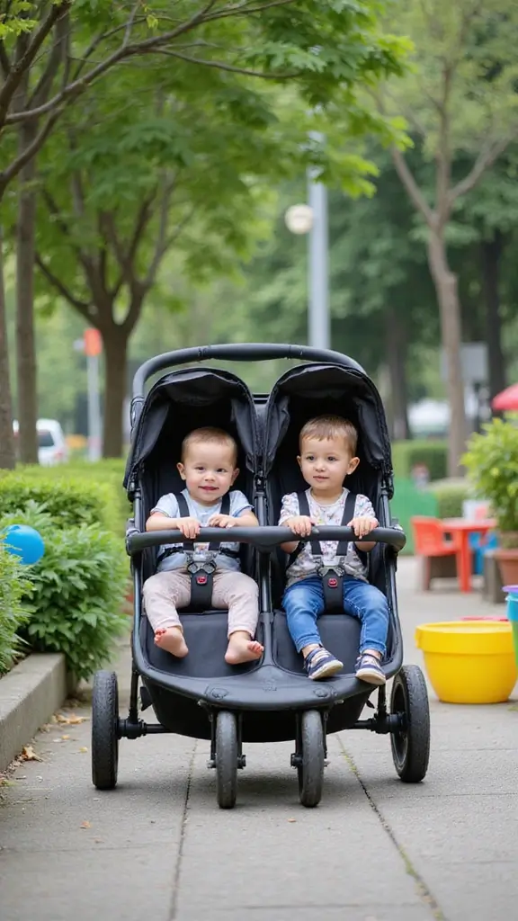 19 Parenting Hacks for Twin Toddlers That Will Change Your Life Forever! - 1. The Double Stroller Solution