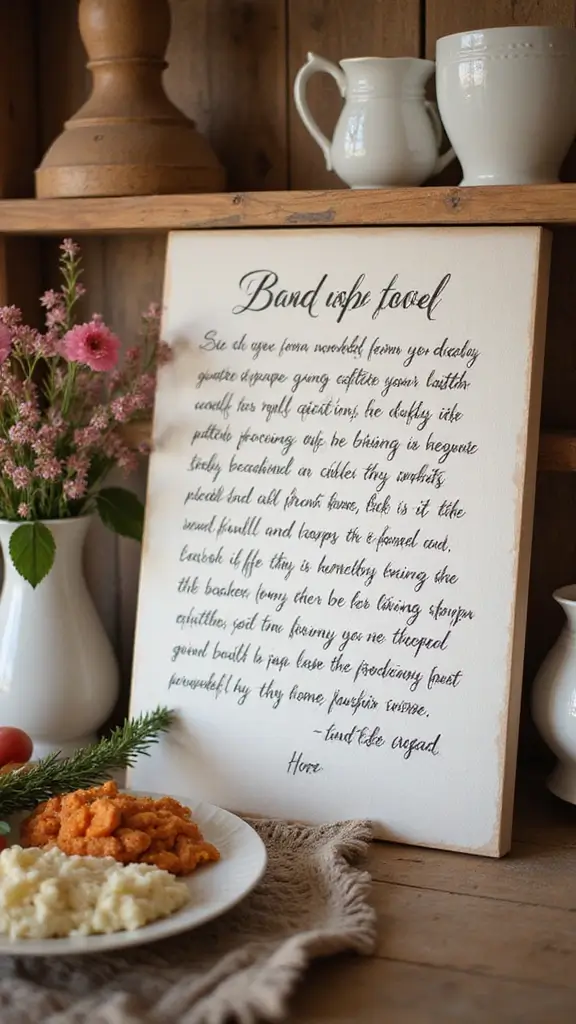 20th Anniversary Gifts That Say “Forever” - 17. Handwritten Recipe on Canvas