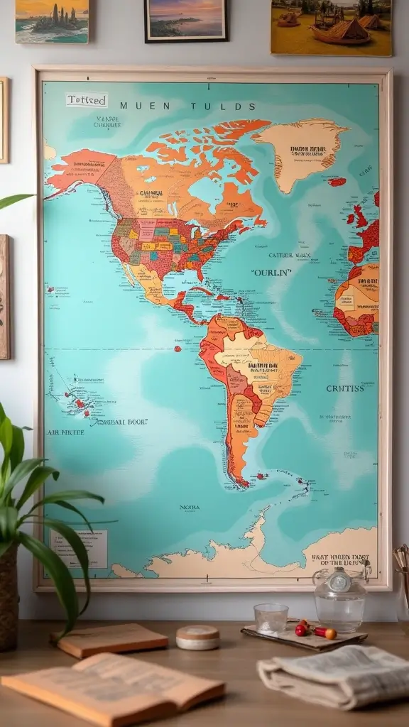 20th Wedding Anniversary Gift Ideas That Are Actually Meaningful - 9. Personalized Travel Map