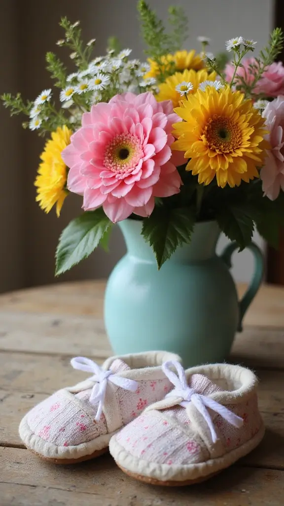 21 Fun Baby Announcement Ideas That Will Make Everyone Smile - 12. Rustic Floral Arrangement
