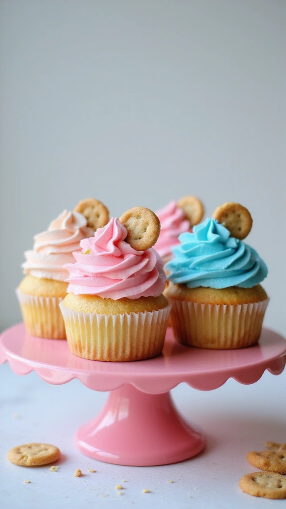 21 Parenting-Favorite Cupcake Designs to Announce Your Baby’s Gender - 17. Sugar Cookie Cupcakes