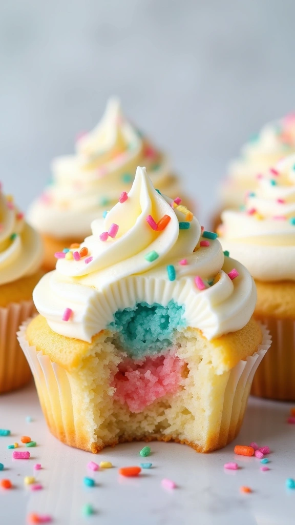 21 Parenting-Favorite Cupcake Designs to Announce Your Baby’s Gender - 2. Gender Reveal Surprise Cupcakes