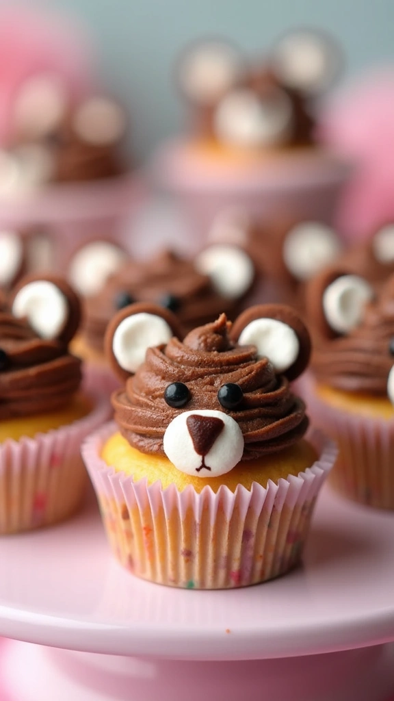 21 Parenting-Favorite Cupcake Designs to Announce Your Baby’s Gender - 5. Teddy Bear Cupcakes