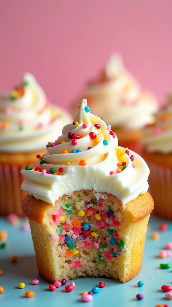 21 Parenting-Favorite Cupcake Designs to Announce Your Baby’s Gender - 8. Sprinkle Surprise Cupcakes