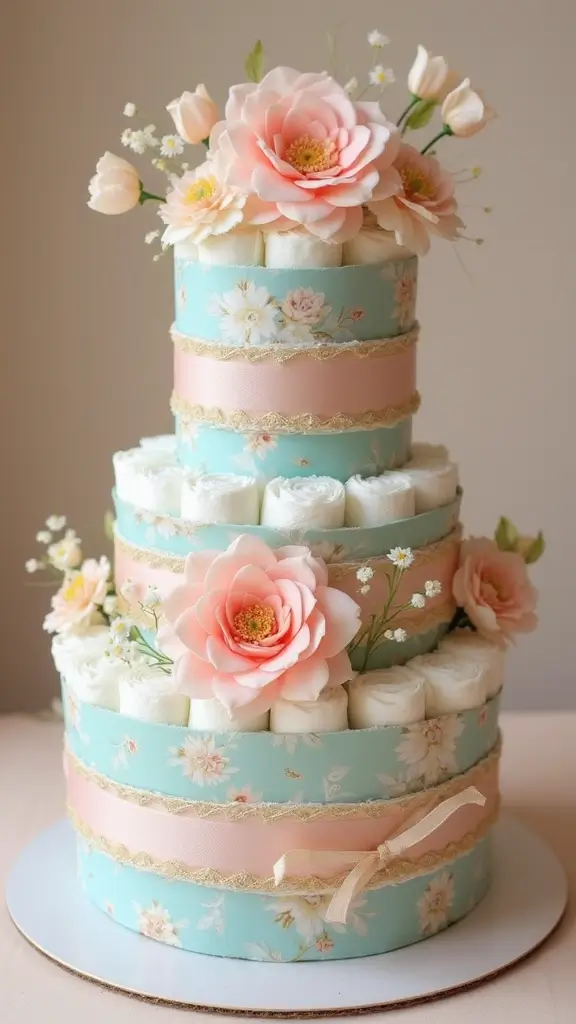 21 Unique Diaper Cake Ideas That Will Melt Any Mom’s Heart - 11. Vintage Charm