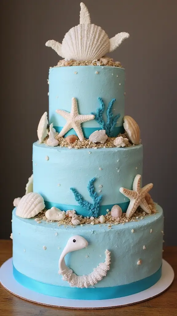 21 Unique Diaper Cake Ideas That Will Melt Any Mom’s Heart - 20. Ocean Bliss