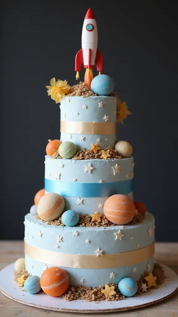 21 Unique Diaper Cake Ideas That Will Melt Any Mom’s Heart - 7. Outer Space Explorer
