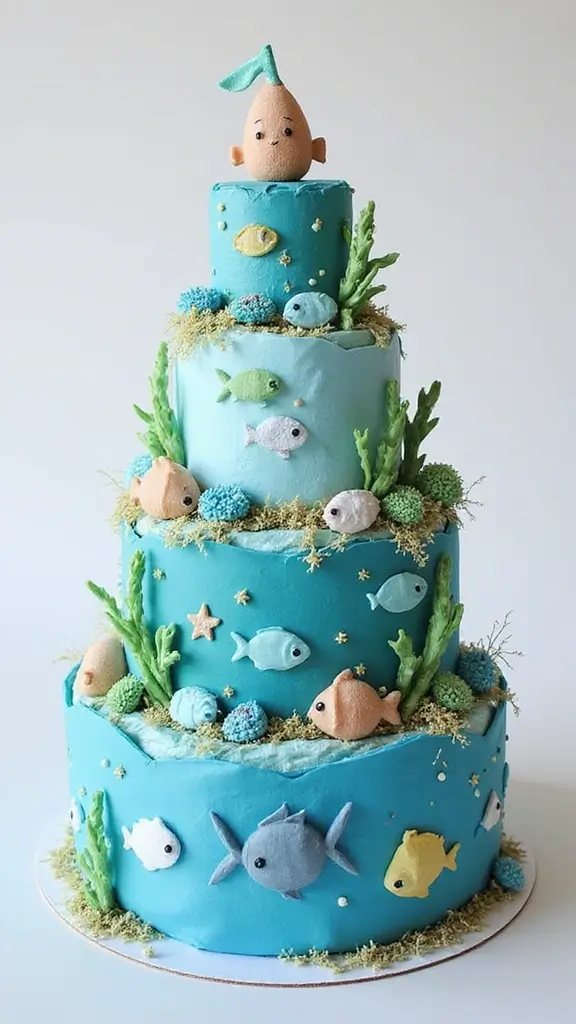 23 Inspiring Diaper Cake Ideas to Welcome Your Little One - 10. Under the Sea