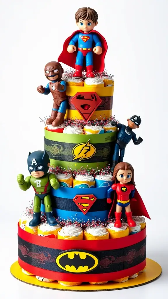 23 Inspiring Diaper Cake Ideas to Welcome Your Little One - 18. Superhero Squad