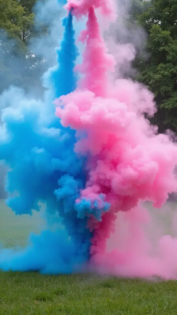 23 Outrageously Creative Gender Reveal Ideas That Will Leave Everyone Speechless! - 3. Smoke Bomb Reveal