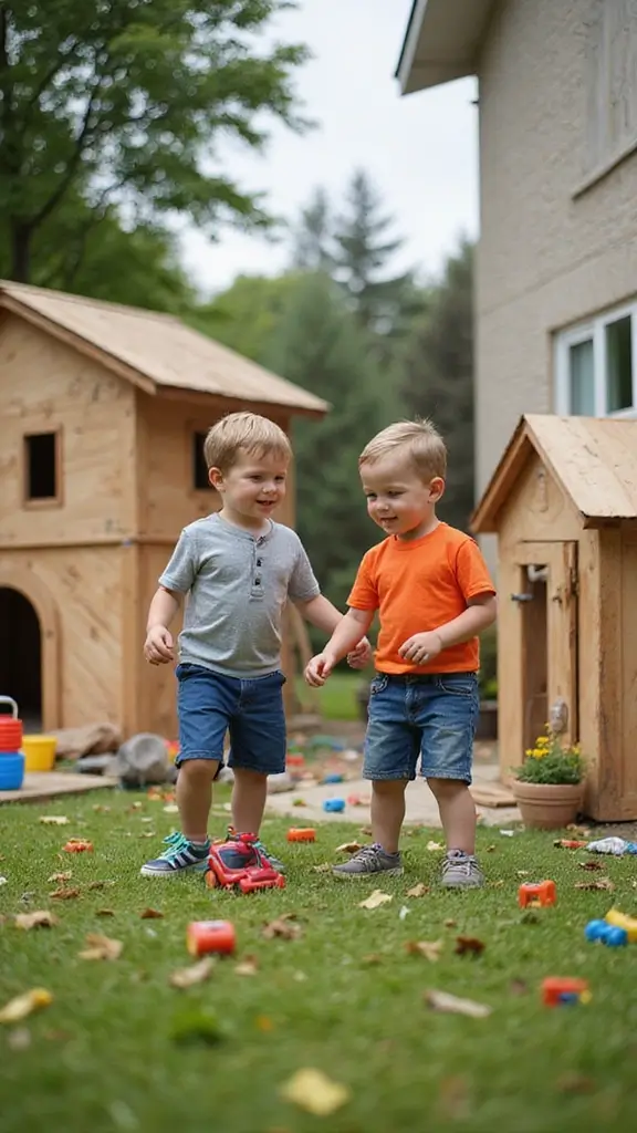 23 Twin Boy Moments That Will Make You Smile - 5. Backyard Adventures