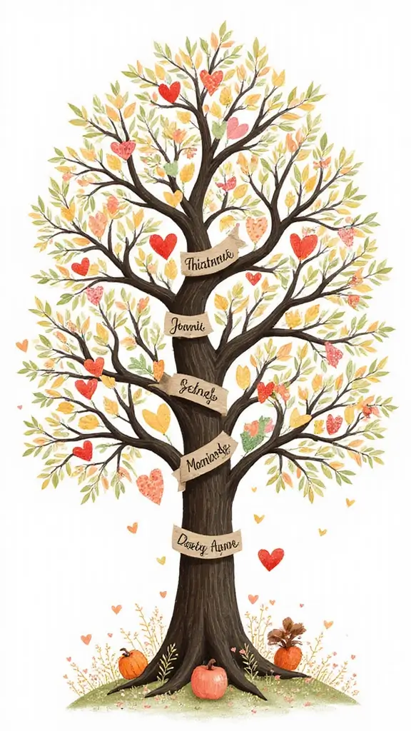 25 Cute and Clever Baby Announcement Ideas for Every Parent - 17. Family Tree Illustration