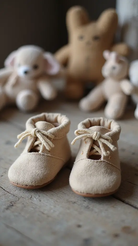25 Cute and Clever Baby Announcement Ideas for Every Parent - 2. Baby Shoes on Display