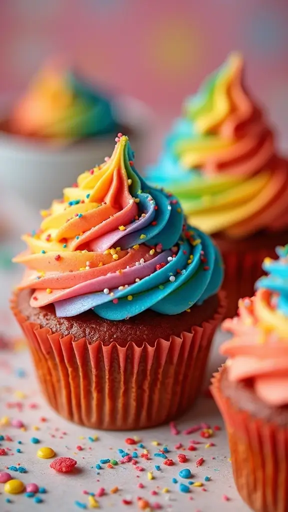 25 Fun Cupcake Decorating Ideas Your Kids Will Love (You Won't Believe #5!) - 1. Rainbow Swirl Cupcakes