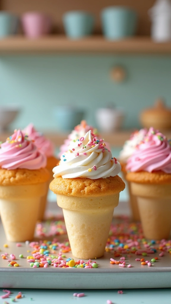 25 Fun Cupcake Decorating Ideas Your Kids Will Love (You Won't Believe #5!) - 5. Cupcake Cones!
