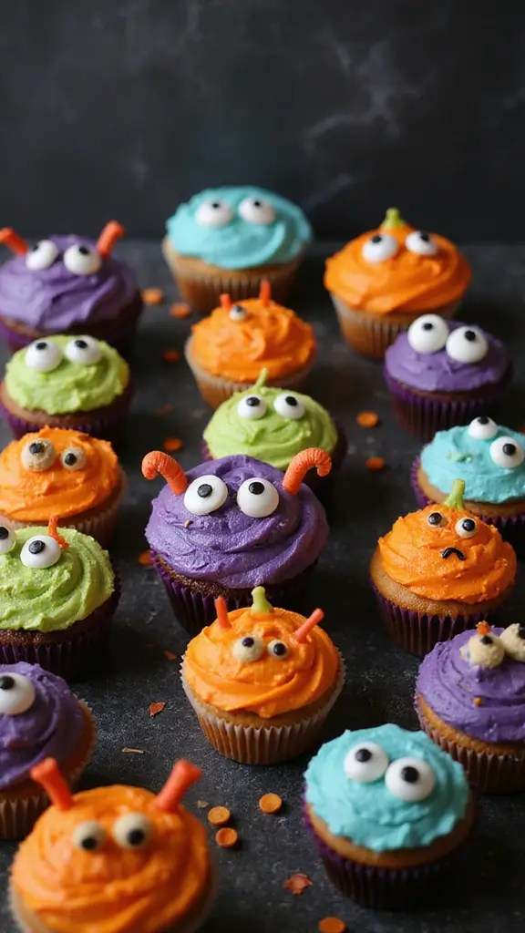 25 Fun Cupcake Decorating Ideas Your Kids Will Love (You Won't Believe #5!) - 8. Halloween Monster Cupcakes