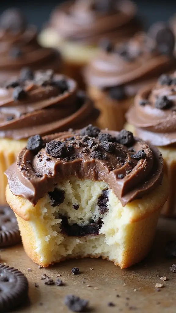 25 Parenting-Approved Gender Reveal Cupcake Ideas Everyone Will Love - 16. Cookie & Cream Cupcakes