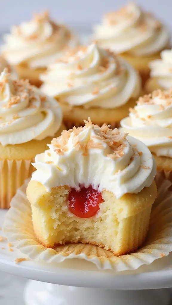 25 Parenting-Approved Gender Reveal Cupcake Ideas Everyone Will Love - 19. Coconut Cream Cupcakes