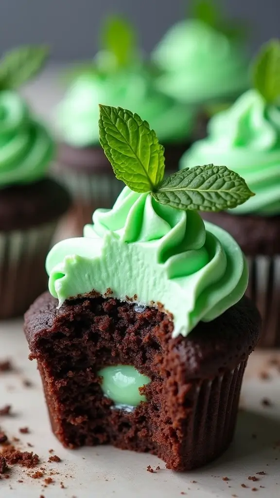 25 Parenting-Approved Gender Reveal Cupcake Ideas Everyone Will Love - 23. Chocolate Mint Cupcakes